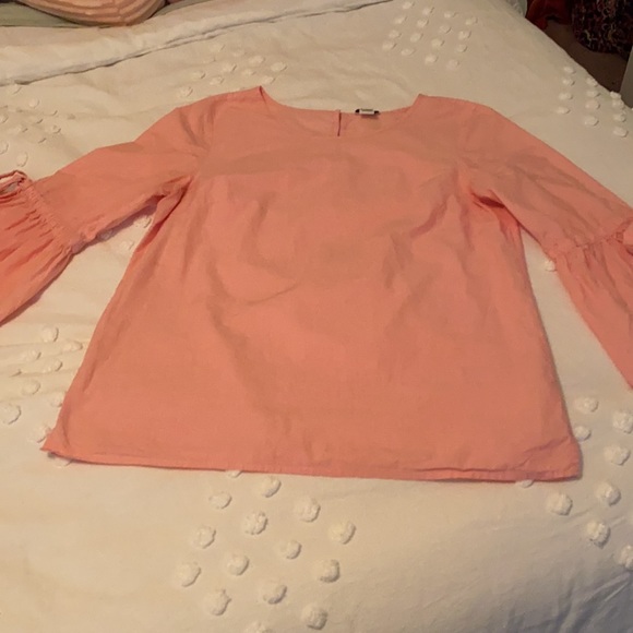 J. Crew Pink Bell Sleeve Top - Picture 2 of 3